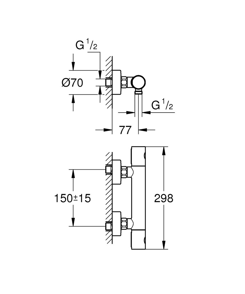 Termostaadiga dušisegisti Grohe Grohetherm 800 Cosmopolitan, 34765000 цена и информация | Vannitoa segistid | hansapost.ee