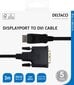 Deltaco DisplayPort – DVI-D Single Link, 1080p 60Hz, 3m, must / DP-2030-K цена и информация | Juhtmed ja kaablid | hansapost.ee