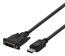 Deltaco DisplayPort – DVI-D Single Link, 1080p 60Hz, 3m, must / DP-2030-K цена и информация | Кабели и провода | hansapost.ee