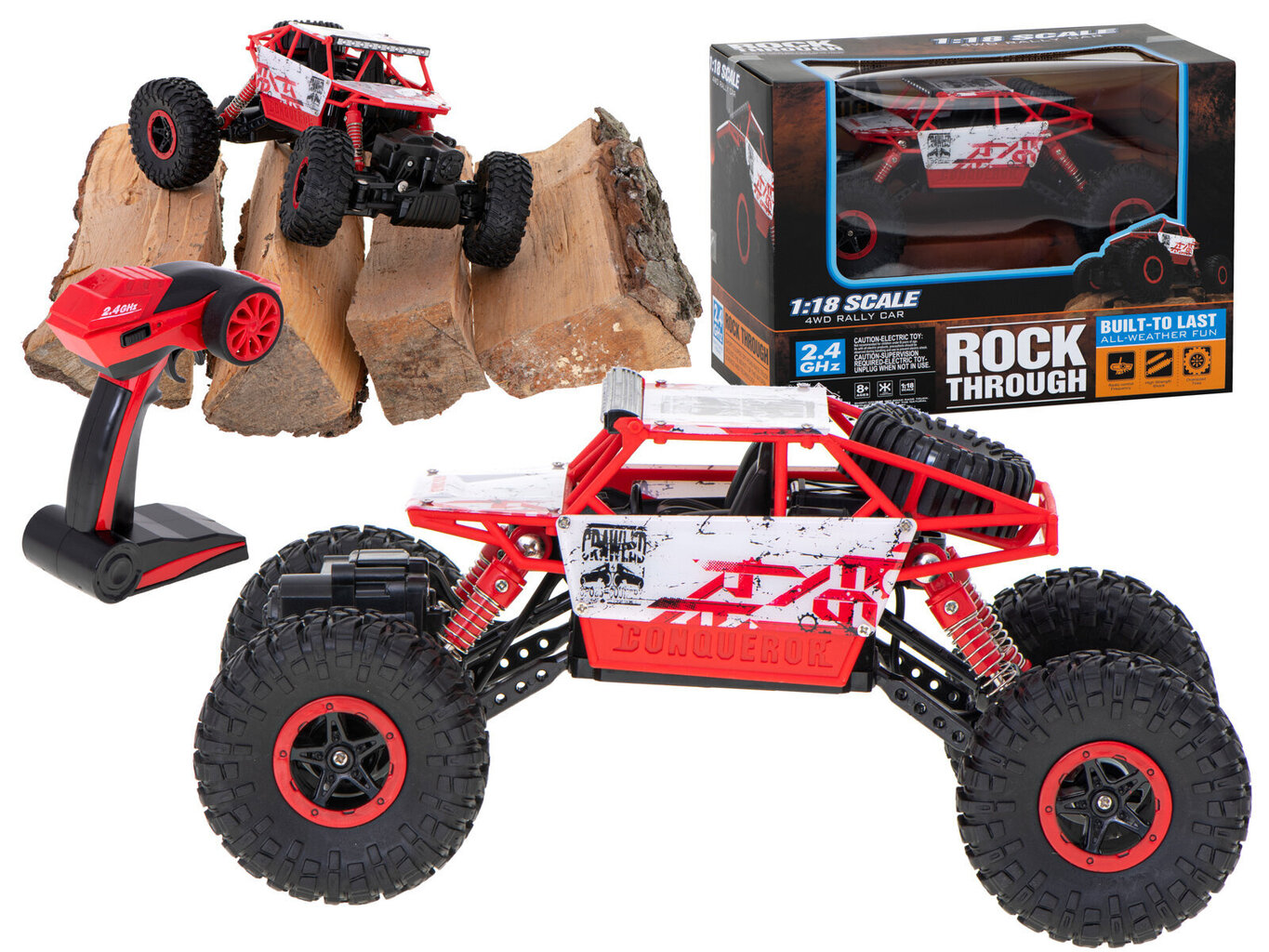 RC Rock Crawler HB 2.4GHz 1:18 punane auto hind ja info | Mänguasjad poistele | hansapost.ee