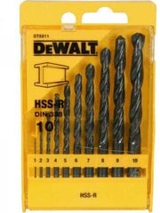Puuride komplekt Dewalt HSSS 1-10 mm (DT5911-QZ), 10 tk hind ja info | Käsitööriistad | hansapost.ee