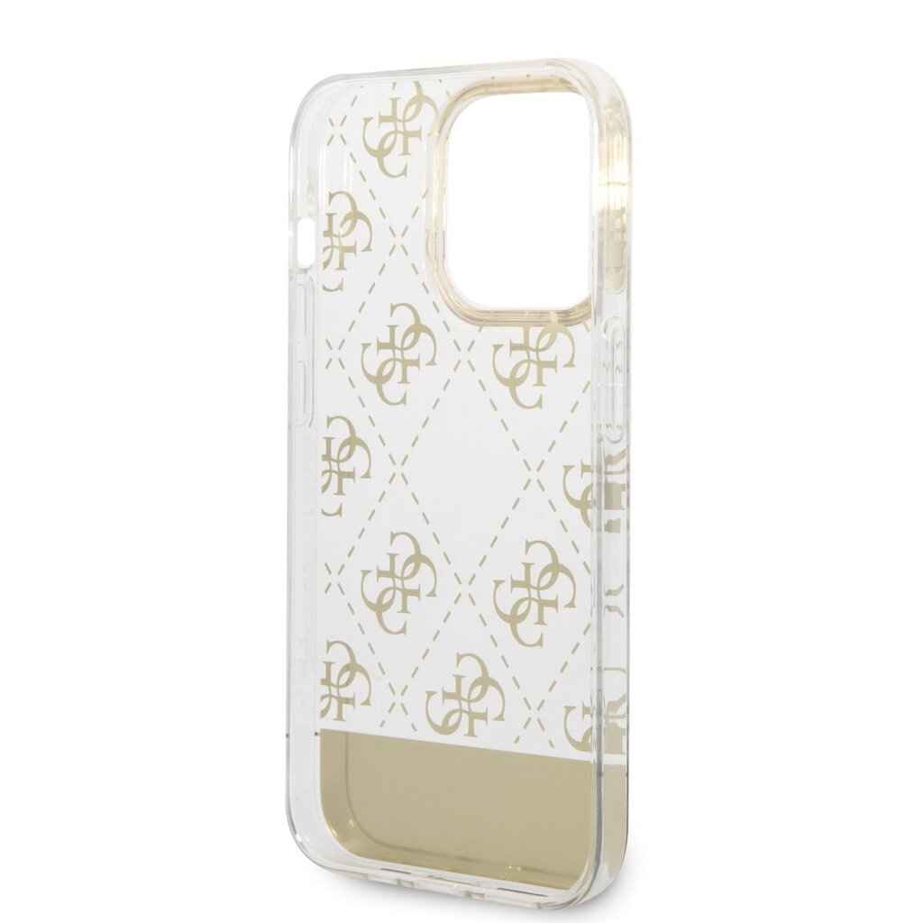 Guess PC/TPU Peony Glitter Script Logo Case for iPhone 14 Pro Max Gold hind ja info | Telefonide kaitsekaaned ja -ümbrised | hansapost.ee