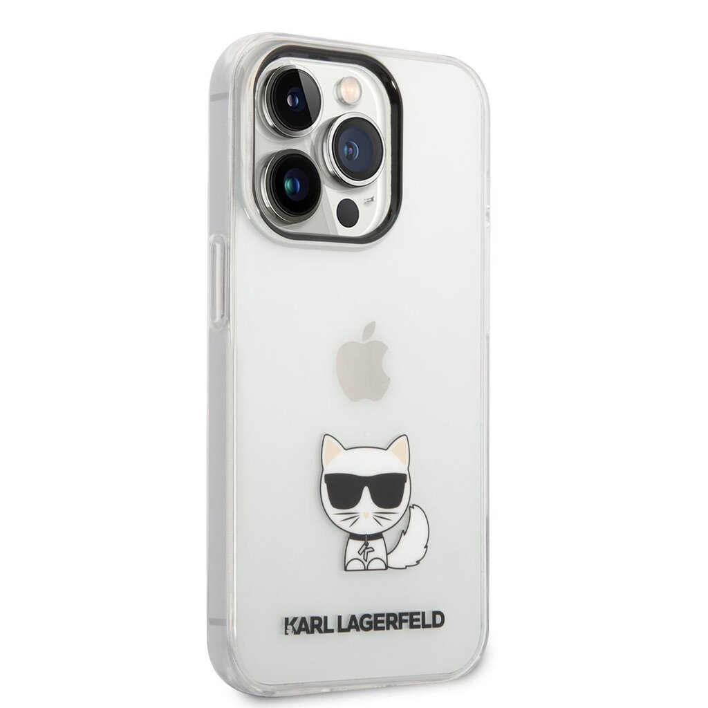 Karl Lagerfeld Choupette Logo Case for iPhone 14 Pro Transparent hind ja info | Telefonide kaitsekaaned ja -ümbrised | hansapost.ee