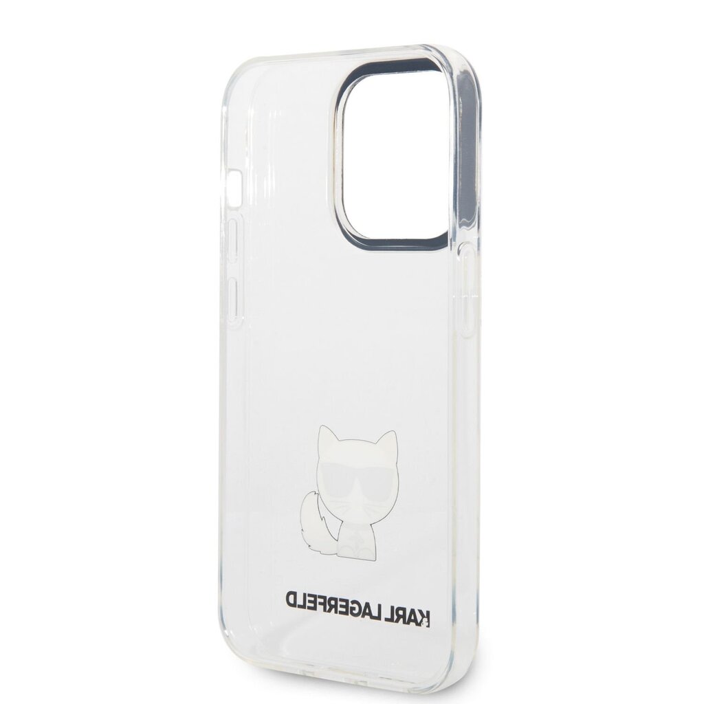 Karl Lagerfeld Choupette Logo Case for iPhone 14 Pro Transparent hind ja info | Telefonide kaitsekaaned ja -ümbrised | hansapost.ee