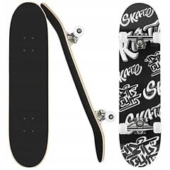 Классический скейтборд 79 см, ABEC-9, черный/белый цвет цена и информация | Скейтборды | hansapost.ee