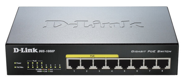 Switch D-Link 8x10 / 100 / 1000Mbps RJ45, 4xPoE, 52W цена и информация | Võrgulülitid | hansapost.ee