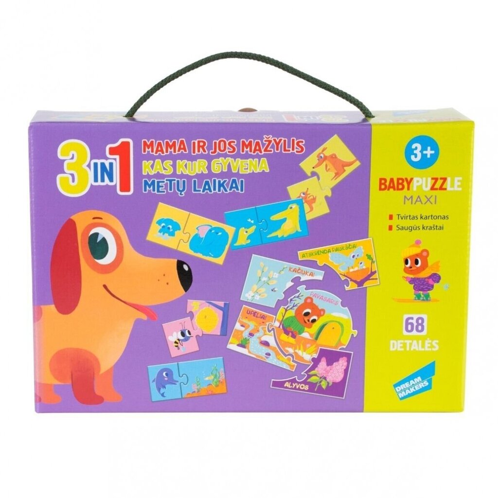 Puslekomplekt Baby Puzzle Maxi „Tunne maailma“ 3in1 hind ja info | Beebide mänguasjad | hansapost.ee