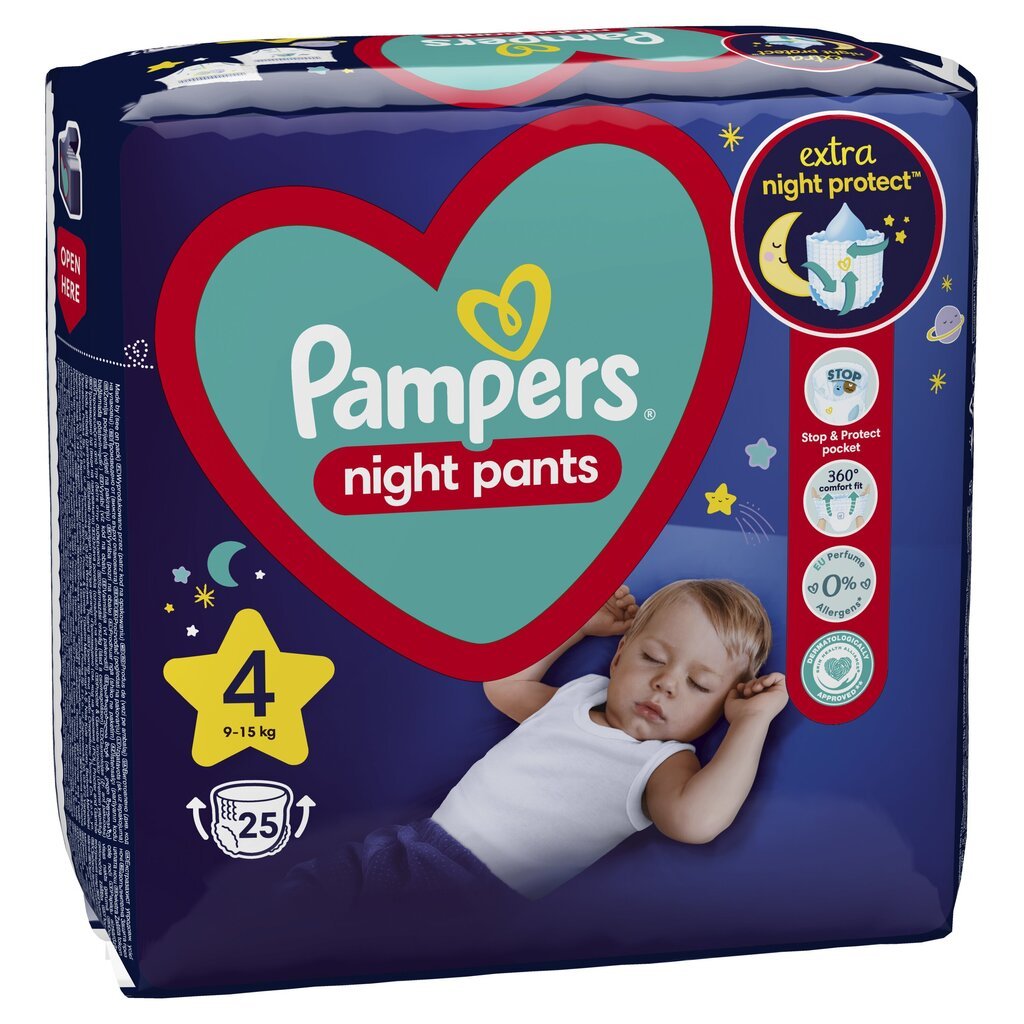 Püksmähkmed Pampers Night Pants Monthly Pack, suurus 4, 9-15 kg, 100 tk hind ja info | Mähkmed, riidest mähkmed | hansapost.ee