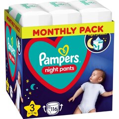 Püksmähkmed Pampers Night Pants Monthly Pack, suurus 3, 6-11 kg, 116 tk hind ja info | Mähkmed, riidest mähkmed | hansapost.ee