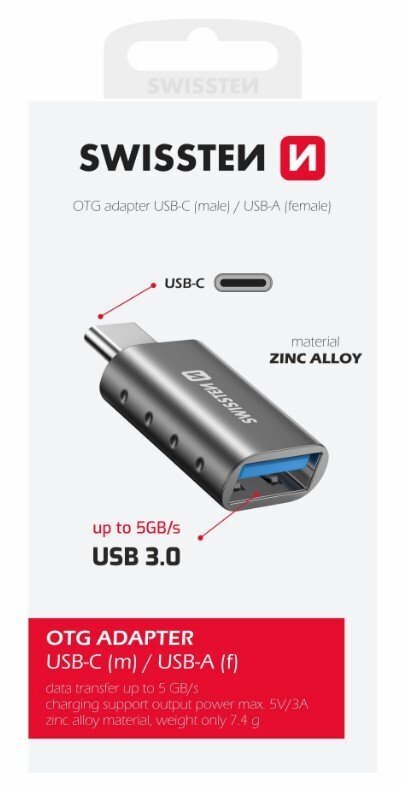 Swissten OTG Adapter USB-C to USB 3.0 Connection hind ja info | USB adapterid ja jagajad | hansapost.ee