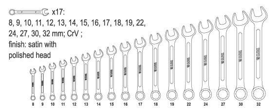 Kombineeritud võtmete komplekt Yato 17tk, 8-32mm hind ja info | Käsitööriistad | hansapost.ee