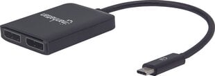 Adapteri jaotur Manhattan USB-C kuni 2X DisplayPort MST 4K HUB цена и информация | Адаптеры и USB-hub | hansapost.ee