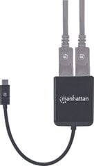 Adapteri jaotur Manhattan USB-C kuni 2X DisplayPort MST 4K HUB цена и информация | Адаптеры и USB-hub | hansapost.ee