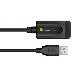 USB kaabli pikendus Techly, aktyvus USB 2.0 A-A M/F 5m, must hind ja info | Juhtmed ja kaablid | hansapost.ee