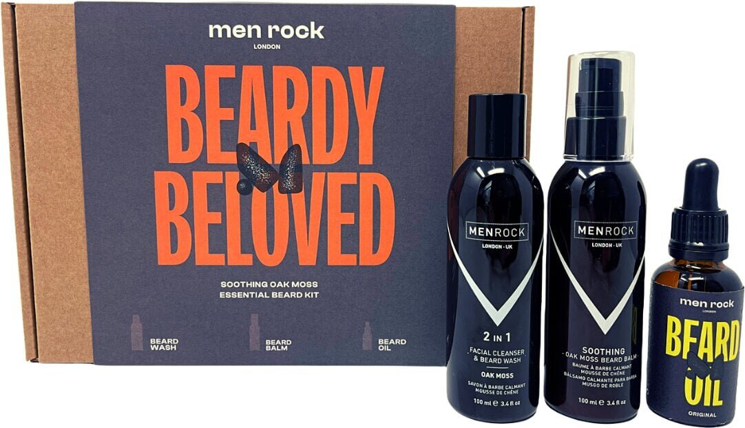 Habeme hoolduskomplekt Men Rock Beardy Beloved Soothing Oak Moss Beard Kit hind ja info | Raseerimisvahendid | hansapost.ee