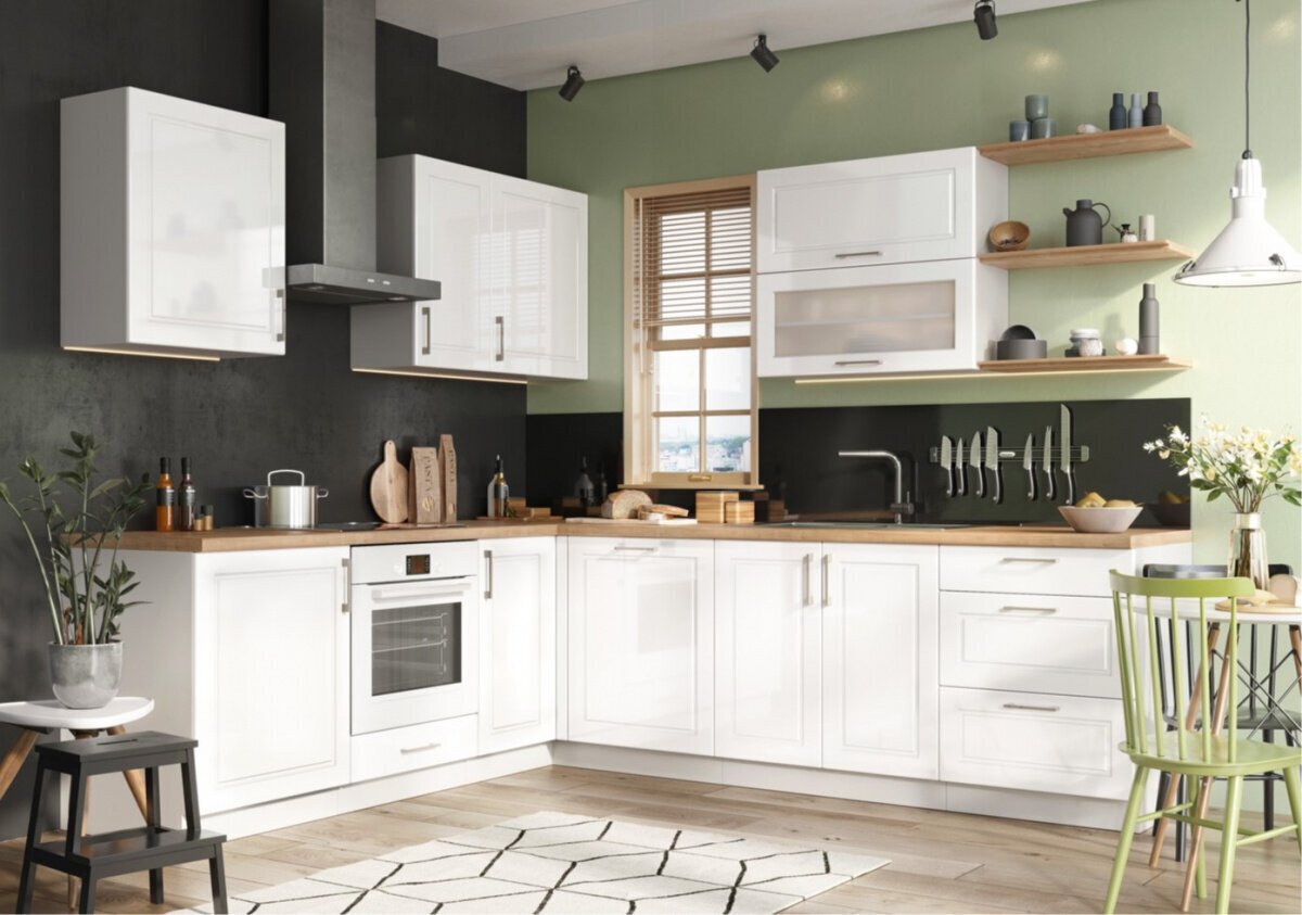 Alumine köögikapp Natalia White Gloss, valge цена и информация | Köögikapid | hansapost.ee