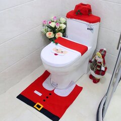 Jõuluteemaline WC-poti kate ja mati komplekt цена и информация | Декорации | hansapost.ee