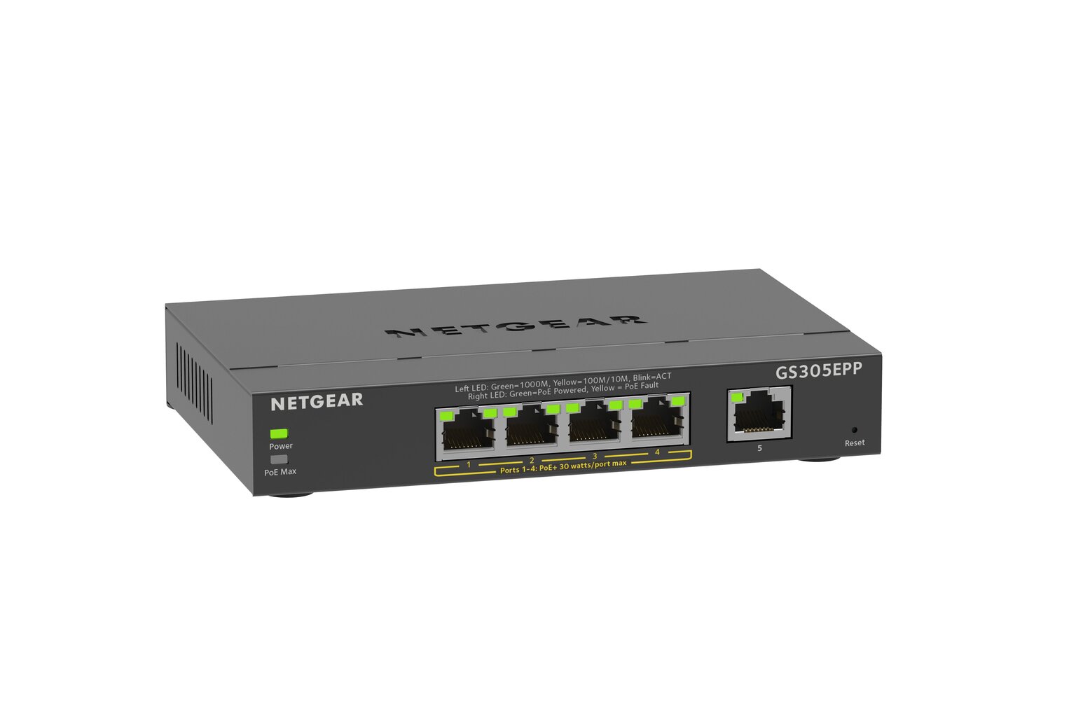 Netgear GS305EPP hallatav L2/L3 Gigabit Ethernet (10/100/1000) Etherneti toide (PoE) must hind ja info | Võrgulülitid | hansapost.ee