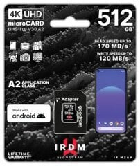 Goodram 512GB microSDXC + Adapter цена и информация | Карты памяти для фотоаппаратов, камер | hansapost.ee