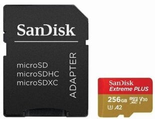 SanDisk Extreme PLUS microSDXC SDSQXBD-256G-GN6MA hind ja info | Fotoaparaatide mälukaardid | hansapost.ee