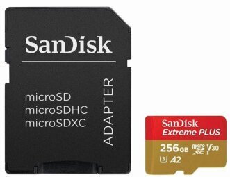 SanDisk Extreme PLUS microSDXC SDSQXBD-256G-GN6MA цена и информация | Fotoaparaatide mälukaardid | hansapost.ee