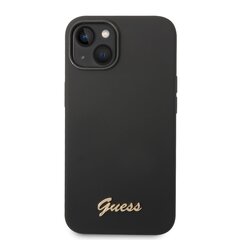 Guess Liquid Silicone Metal Logo Case for iPhone 14 Black цена и информация | Чехлы для телефонов | hansapost.ee