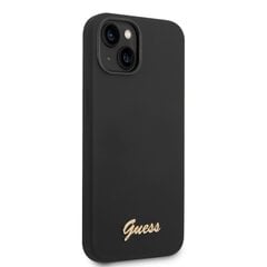 Guess Liquid Silicone Metal Logo Case for iPhone 14 Black цена и информация | Чехлы для телефонов | hansapost.ee