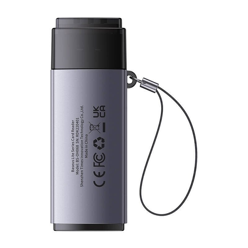 Baseus Lite Series SD/TF memory card reader, USB (gray) hind ja info | USB adapterid ja jagajad | hansapost.ee