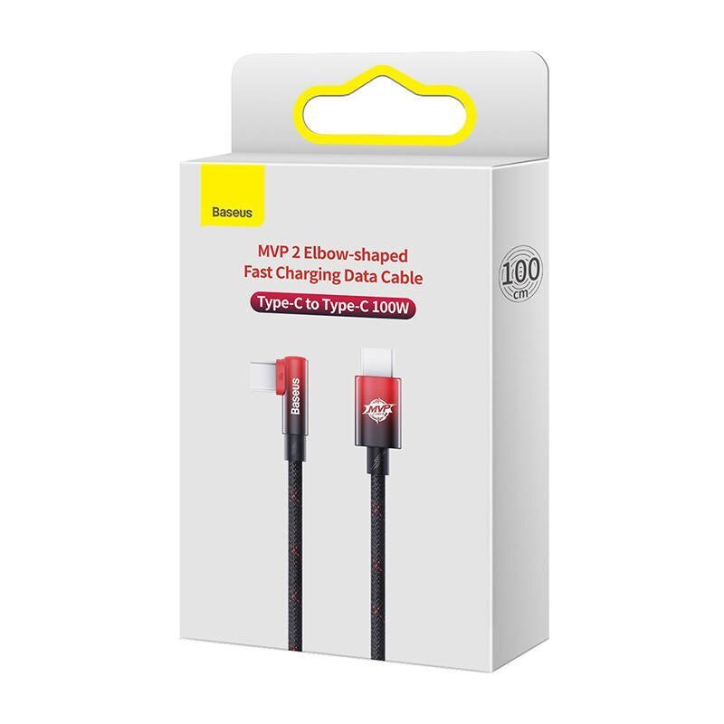 Baseus MVP2 USB-C to USB-C Cable, 100W, 1m (Black / Red) цена и информация | Mobiiltelefonide kaablid | hansapost.ee