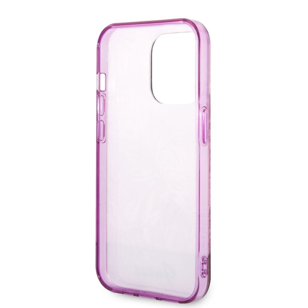 Guess PC/TPU Jungle Case for iPhone 14 Pro Max Pink hind ja info | Telefonide kaitsekaaned ja -ümbrised | hansapost.ee