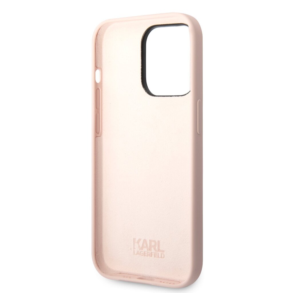 Karl Lagerfeld Liquid Silicone Karl Head Case for iPhone 14 Pro Pink hind ja info | Telefonide kaitsekaaned ja -ümbrised | hansapost.ee