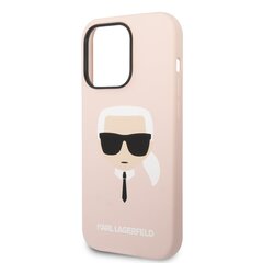 Karl Lagerfeld Liquid Silicone Karl Head Case for iPhone 14 Pro Pink цена и информация | Чехлы для телефонов | hansapost.ee