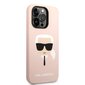 Karl Lagerfeld Liquid Silicone Karl Head Case for iPhone 14 Pro Pink hind ja info | Telefonide kaitsekaaned ja -ümbrised | hansapost.ee