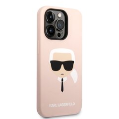 Karl Lagerfeld Liquid Silicone Karl Head Case for iPhone 14 Pro Max Pink цена и информация | Чехлы для телефонов | hansapost.ee