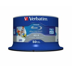 Verbatim BD-R 6x 25GB 50P CB DataLife prinditav 43812 hind ja info | Vinüülplaadid, CD, DVD | hansapost.ee