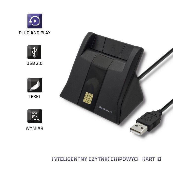 Qoltec Kiipkaardi skanner USB2.0 Plug & play hind ja info | Nutiseadmed ja lisatarvikud | hansapost.ee