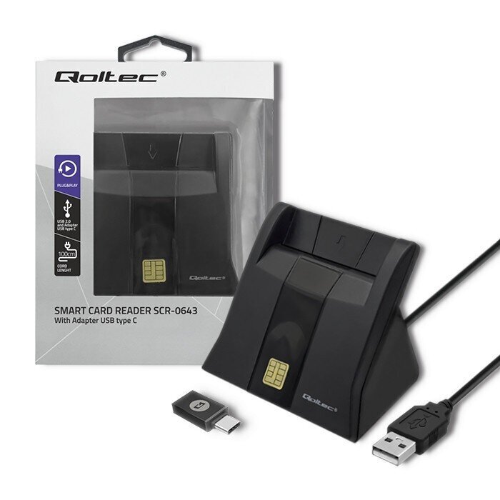 Qoltec Kiipkaardi skanner USB2.0 Plug & play hind ja info | Nutiseadmed ja lisatarvikud | hansapost.ee