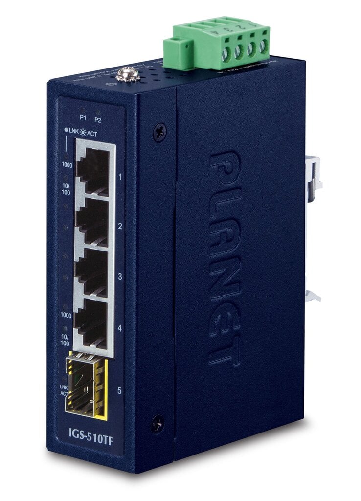PLANET IGS-510TF network switch Unmanaged Gigabit Ethernet (10/100/1000) Blue цена и информация | Võrgulülitid | hansapost.ee