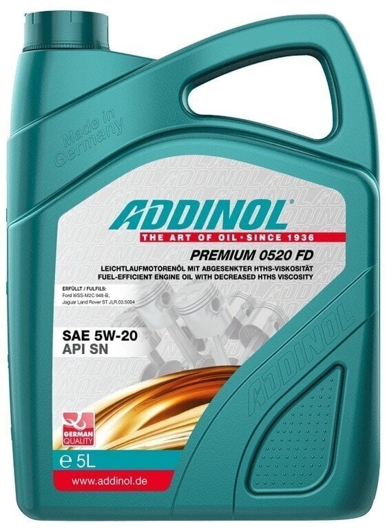 Mootoriõli Addinol Premium 520FD EcoBoost 5w20 - 5L цена и информация | Mootoriõlid | hansapost.ee