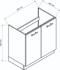 Кухонный шкаф для мойки Natalia White Gloss, белый цвет цена и информация | Кухонные шкафчики | hansapost.ee
