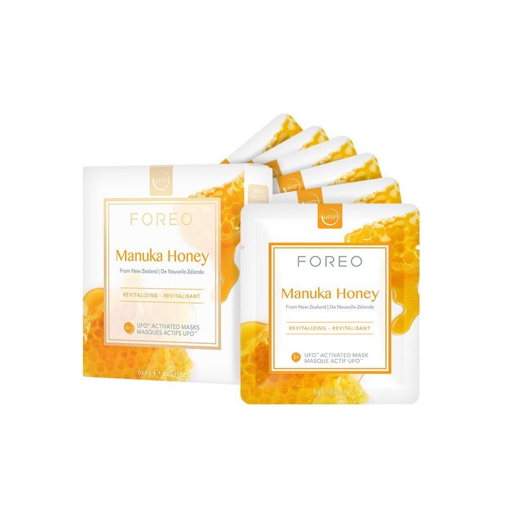 Värskendav näomaski komplekt koos Manuka meega Foreo UFO Mask Set - Manuka Honey, 6 tk x 6 g hind ja info | Näomaskid ja silmamaskid | hansapost.ee