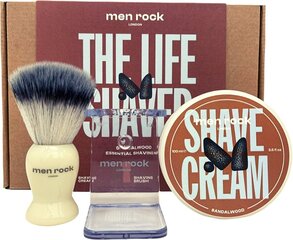 Raseerimiskomplekt Men Rock The Life Shaver Sandalwood Essential Shaving Kit hind ja info | Men Rock Parfüümid, lõhnad ja kosmeetika | hansapost.ee