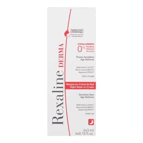 Öökreem mask tundlikule nahale Derma Night Mask-in-Cream 6 x 3 ml hind ja info | Näomaskid ja silmamaskid | hansapost.ee