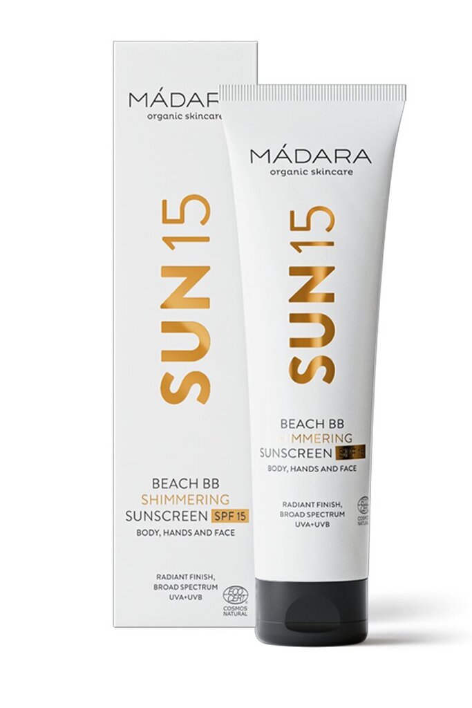 Sädelev päikesekaitsekreem BB keha- ja näokreem SPF 15 Beach BB (Shimmering Sunscreen) 100 ml цена и информация | Päikesekaitse ja päevitusjärgsed kreemid | hansapost.ee