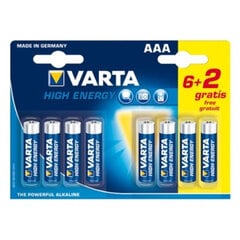 Varta LR6 AA 1,5В элементы, 8 шт. цена и информация | Батарейки | hansapost.ee