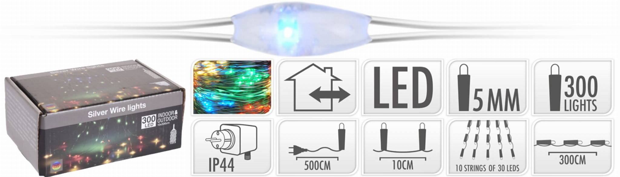 Garlandkardin Silverwire, 300 LED-i hind ja info | Jõulutuled | hansapost.ee
