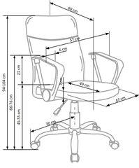 Офисный стул Halmar Topic, черный/серый цена и информация | Офисные кресла | hansapost.ee