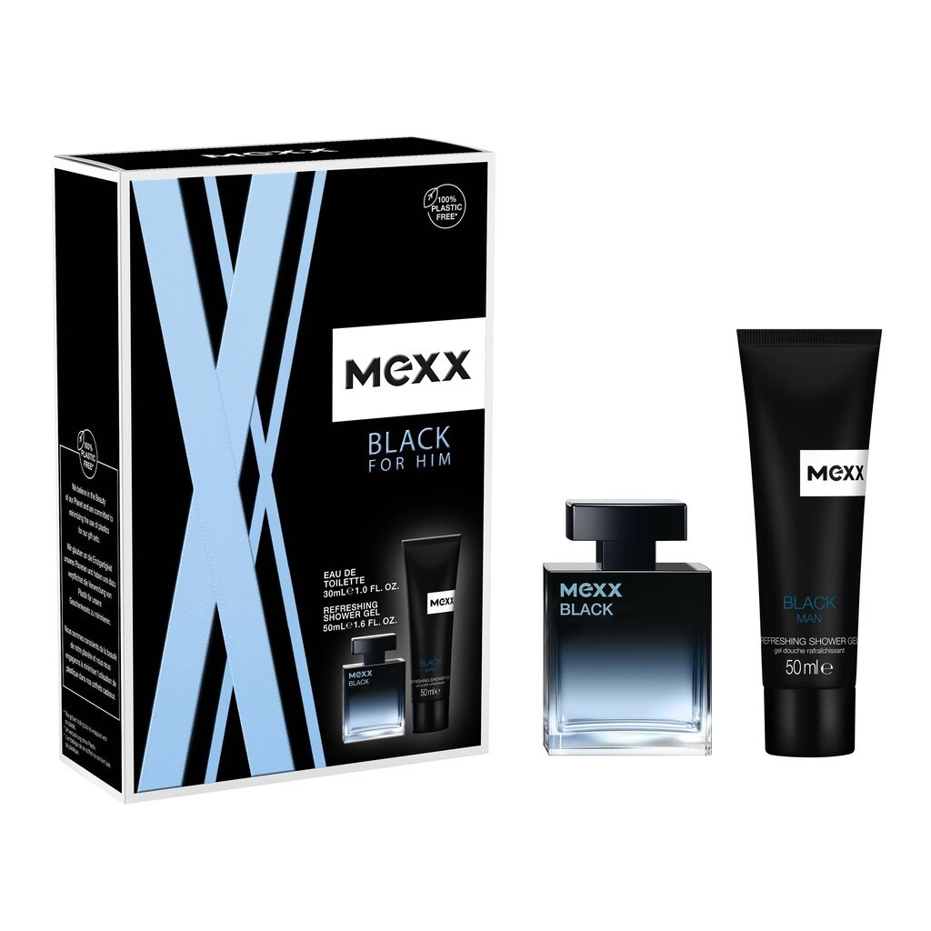 Komplekt meestele Mexx Black Man: EDT 30 ml + dušigeel 50 ml hind ja info | Parfüümid meestele | hansapost.ee