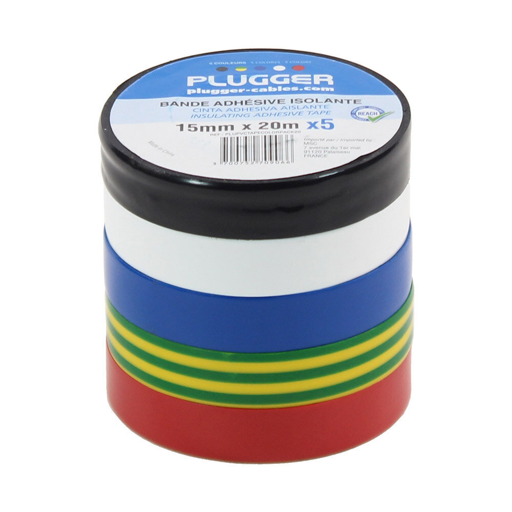 Kleeplintide komplekt Plugger PVC Tape Color Pack 10m цена и информация | Käsitööriistad | hansapost.ee