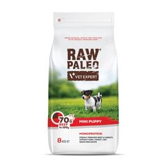 Сухой беззерновой корм Raw Paleo для щенков мелких пород Puppy Mini с говядиной, 8 кг цена и информация | Сухой корм для собак | hansapost.ee